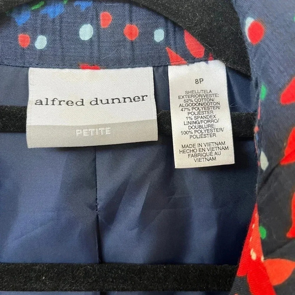 Alfred Dunner 8P Blazer Open Front Pleated 3/4 Sleeve Jacket Floral Colorful MOB - Picture 2 of 9